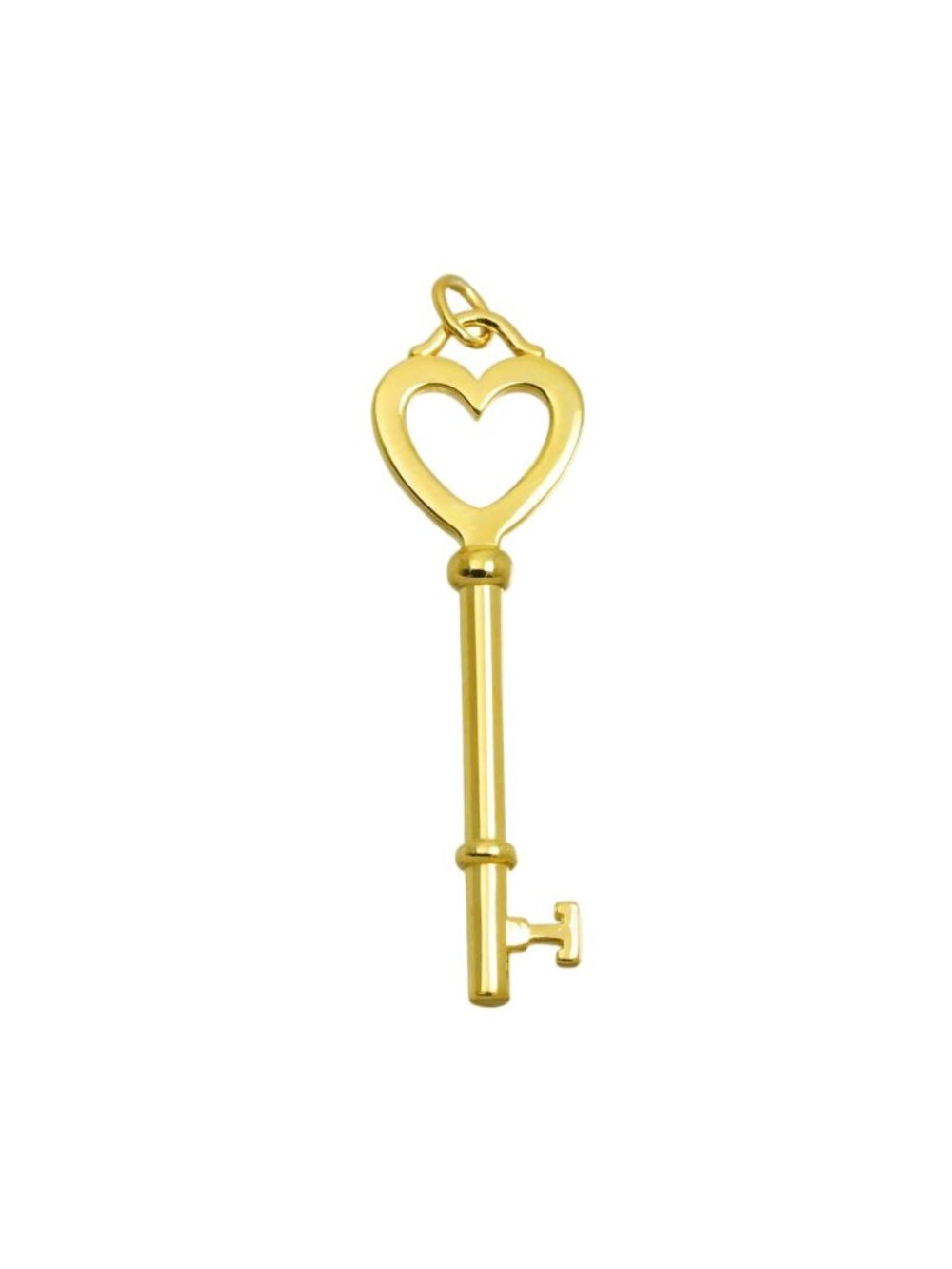Tiffany & Co Heart Key Pendant 18k Yellow Gold